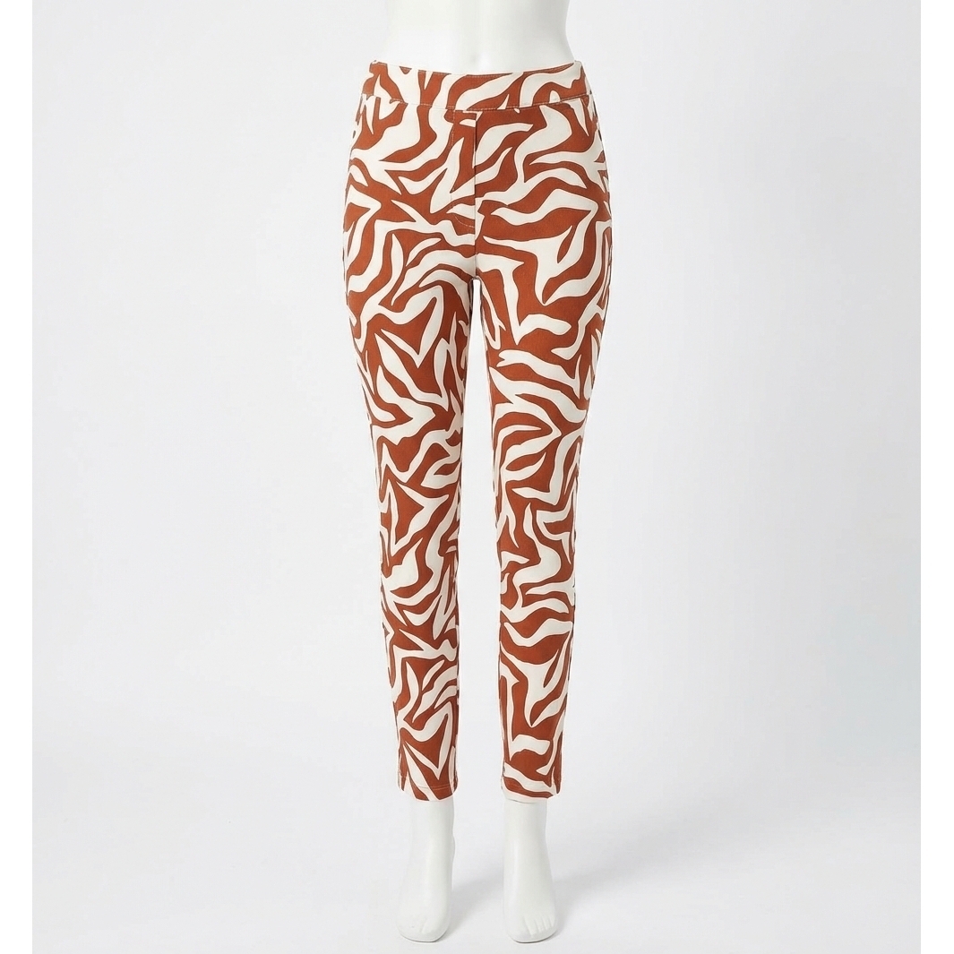 New Spanx On The Go Zebra Print Pant In Clay, White